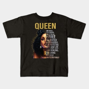 Black Woman T-Shirt, Afro Woman Graphic Tees Kids T-Shirt